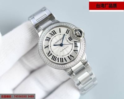 TW Factory Cartier 33*10MM NH05 Movement Silver Bracelet Sapphire Glass Couple White Watch